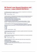 NC Dental Laws Newest Questions and answers &vert; Latest 2024&sol;25 RATED A&plus;