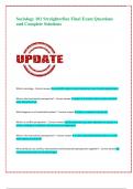 Sociology 101 Straighterline Final Exam Questions and Complete Solutions
