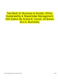 Test Bank for Business & Society Ethics, Sustainability & Stakeholder Management, 10th Edition By Archie 