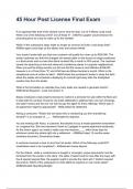 45 Hour Post License Final Exam Latest &lpar;2026 &sol; 2027&rpar; &lpar;Verified Answers by Expert&rpar;