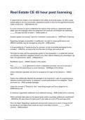 Real Estate CE 45 hour post licensing NEWEST 2026&sol;2027 ACTUAL EXAM COMPLETE QUESTIONS AND CORRECT DETAILED ANSWERS &lpar;VERIFIED ANSWERS&rpar; &vert;ALREADY GRADED A&plus;&vert;&vert;BRAND NEW&excl;&excl;