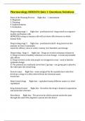 Pharmacology NUR2474 Quiz 1&colon; Questions&sol;Solutions
