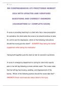 RN COMPREHENSIVE ATI PROCTORED NEWEST  2024 WITH UPDATED AND VERIFIOED  QUESTIONS AND CORRECT ANSWERS  &lpar;GUARANTEED A&plus; COMPLETE EXAM&rpar; 