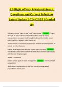 6&period;0 Right of Way & Natural Areas &vert; Questions and Correct Solutions Latest Update 2024&sol;2025 &vert; Graded A&plus;