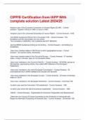 CIPP&sol;E Certification from IAPP With complete solution Latest 2024&sol;25