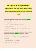 5&period;0 Aquatic & Mosquito exam &vert; Questions and Verified Solutions &vert; Latest Update 2024&sol;2025 &vert; Graded A&plus;