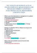 NCC EFM EXAM NEWEST ACTUAL EXAM COMPLETE 400 QUESTIONS AND DETAILED CORRECT ANSWERS &vert; ELECTRONIC FETAL MONITORING CERTIFICATION