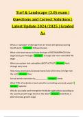 Turf & Landscape &lpar;3&period;0&rpar; exam &vert; Questions and Correct Solutions &vert; Latest Update 2024&sol;2025 &vert; Graded A&plus;