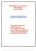 Solutions for Essentials of Investments&comma; 2024 Release by Bodie &lpar;All Chapters included&rpar;