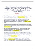Food Protection Course Answers Quiz  Lesson 1&comma; 2&comma; 3&comma; 4&comma; 5&comma; 6&comma; 7&comma; 8&comma; 9&comma; 10&comma; 11&comma; 12&comma; & 13  &sol; NYC Food Protection Course Updated  Latest Version