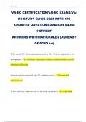 VA-BC CERTIFICATION&sol;VA-BC EXAMS&sol;VA BC STUDY GUIDE 2024 WITH 400  UPDATED QUESTIONS AND DETAILED  CORRECT  ANSWERS WITH RATIONALES &lpar;ALREADY  GRADED A&plus;&rpar; 