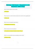 Biology 104 Exam 1 Questions and  Answers 100&percnt;