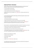 Advanced Pharm&colon; Final Exam