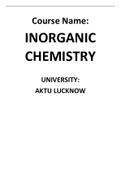 Class notes Inorganic Chemistry 