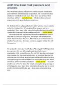 AHIP Final Exam Test Questions And Answers 