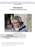 Homelessness Community Health Reasoning; George Mayfield, 68 years old (answered) 2021
