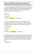 ISC2 Certified In Cybersecurity &lpar;CC&rpar; Practice Exam Questions And Answers 