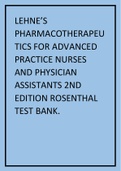 LEHNE’S PHARMACOTHERAPEUTICS FOR ADVANCED PRACTICE NURSES AND PHYSICIAN