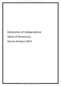 Declaration of Independence Ideals of Democracy Source Analysis 2021 (The unanimous Declaration of