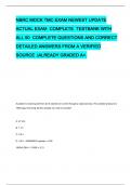NBRC MOCK TMC EXAM NEWEST UPDATE ACTUAL EXAM COMPLETE TESTBANK WITH ALL 50 COMPLETE QUESTIONS AND CORRECT DETAILED ANSWERS FROM A VERIFIED SOURCE &vert;ALREADY GRADED A&plus;&period;