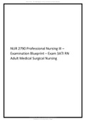 NUR 2790 Professional Nursing III – Examination Blueprint – Exam 3ATI RN Adult Medical Surgical Nursing