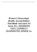 Women’s Gynecologic Health, Second Edition Test Bank  test bank for book ALL ANSWERS 100% CORRECT GUARANTEE GRADE A+