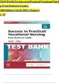 TEST BANK For Success in Practical&sol;Vocational Nursing&colon; From Student to Leader&comma;  10th Edition &lpar;Carroll&comma; 2023&rpar;&comma; Chapters 1 - 19