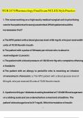 NUR 2474 PHARMACOLOGY FINAL EXAM &lpar;NEW 2023&rpar; &colon; Pharmacology for Professional Nursing-Rasmussen&period;