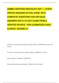 ZABBIX CERTIFIED SPECIALIST DAY 1 LATEST UPDATE 2024&sol;2025 ACTUAL EXAM WITH COMPLETE QUESTIONS AND DETAILED ANSWERS WITH A STUDY GUIDE FROM A VERIFIED SOURCE 100&percnt; GURANTEED PASS &sol; ALREADY GRADED A&plus;