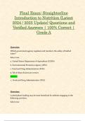 Final Exam&colon; Straighterline Introduction to Nutrition &lpar;Latest 2024 &sol; 2025 Update&rpar; Questions and Verified Answers &vert; 100&percnt; Correct &vert; Grade A