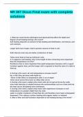 NR 307 Dicus Final exam with complete solutions
