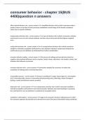 consumer behavior - chapter 15&lpar;BUS 4406&rpar;question n answers