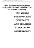 TEST BANK FOR WONGS NURSING CARE OF INFANTS AND CHILDREN 11TH EDITION HOCKENBERRY