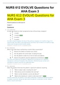 NURS 612 EVOLVE Questions for AHA Exam 3