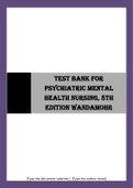 test bank psychiatric-mental-health-nursing-8th-edition-wanda-mohr
