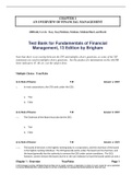 Test Bank for Fundamentals of Financial Management, 13 Edition by Brigham