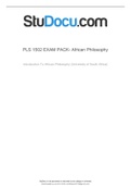 PLS 1502 EXAM PACK- African Philosophy