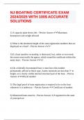 NJ BOATING CERTIFICATE EXAM 2024&sol;2025 WITH 100&dollar; ACCURATE SOLUTIONS