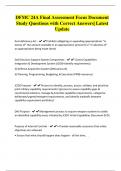 DFMC 24A Final Assessment Focus Document Study Questions with Correct Answers&vert; Latest Update