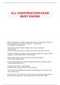 ALL CONSTRUCTION EXAM MUST KNOWS