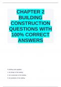 CHAPTER 2 BUILDING CONSTRUCTION QUESTIONS WITH 100- CORRECT ANSWERS&period;