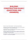BUILDING CONSTRUCTION EXAM 2 &lpar;QUESTIONS AND ANSWERS&rpar;
