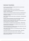 Medication Classification Questions & 100&percnt; Verified Correct Answers with complete solutions &lpar;Latest update 2024 2025