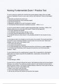 Nursing Fundamentals Exam 1 Practice Test Questions & 100&percnt; Verified Correct Answers with complete solutions &lpar;Latest update 2024 2025
