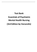  Essentials of Psychiatric Mental Health Nursing 3rd Edition Varcarolis Test Bank