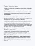 Nursing Research midterm  Questions & 100&percnt; Verified Correct Answers with complete solutions &lpar;Latest update 2024 2025