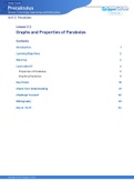 Graphs and Properties of Parabolas