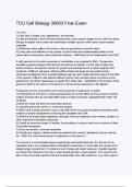 TCU Cell Biology 30603 Final Exam  Questions & 100&percnt; Verified Correct Answers with complete solutions &lpar;Latest update 2024 2025