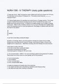 NURA 1500 - IV THERAPY &lpar;study guide questions&rpar;  Questions & 100&percnt; Verified Correct Answers with complete solutions &lpar;Latest update 2024 2025