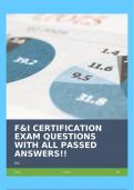 F&I CERTIFICATION EXAM QUESTIONS WITH ALL PASSED ANSWERS&excl;&excl;